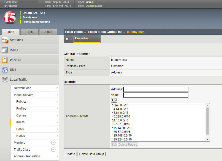 F5 BIG-IP - LTM irules data group