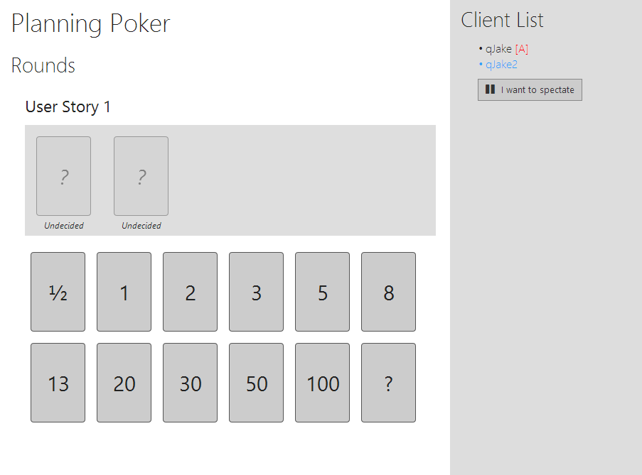 Planning Poker Screenshot