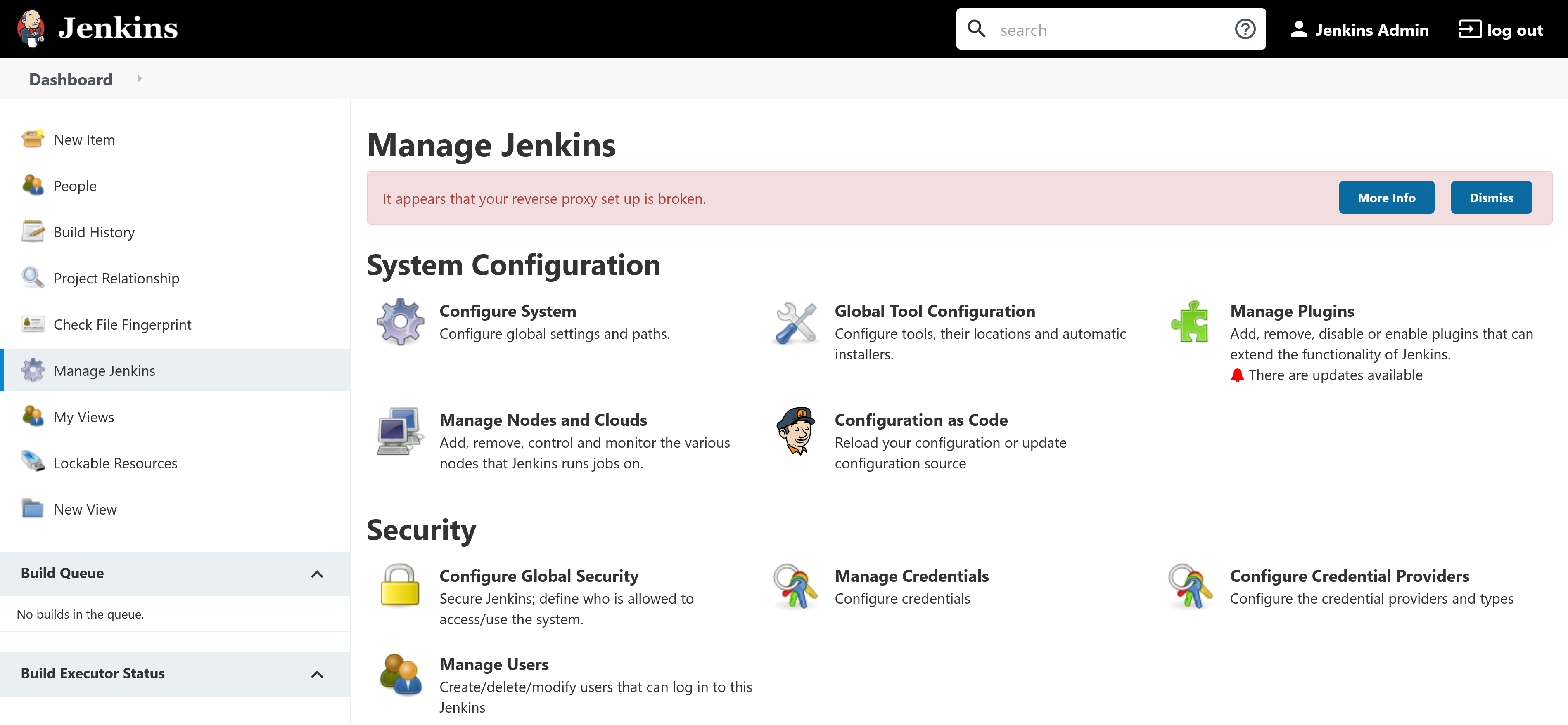 Jenkins error message