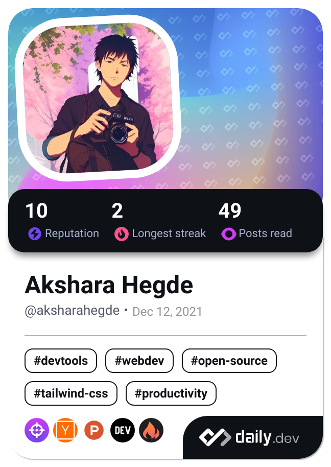 Akshara Hegde's Dev Card