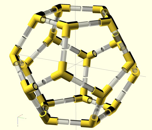 Wireframed dodecahedron