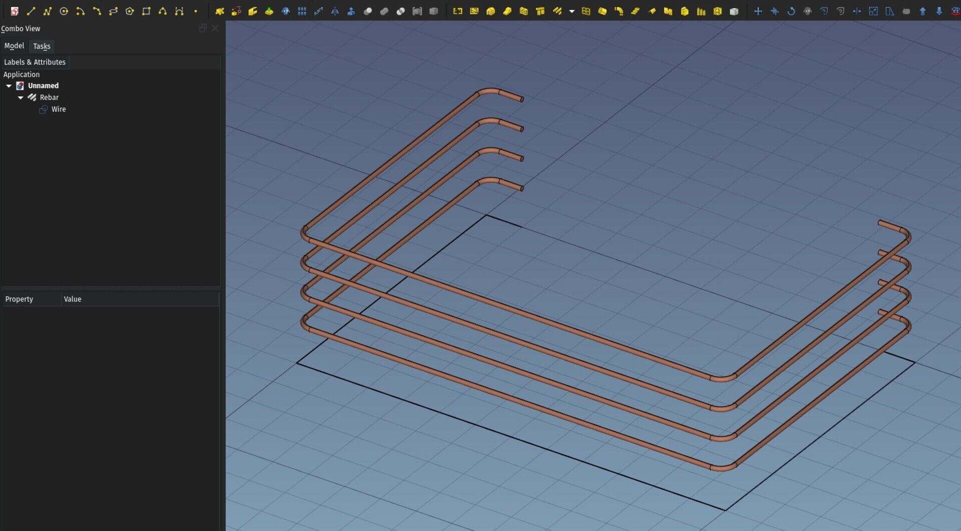 Example of rebars without host