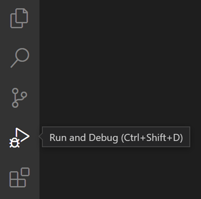 Run and Debug menu screencap
