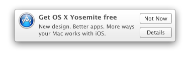 Hide the Free Yosemite Upgrade notification