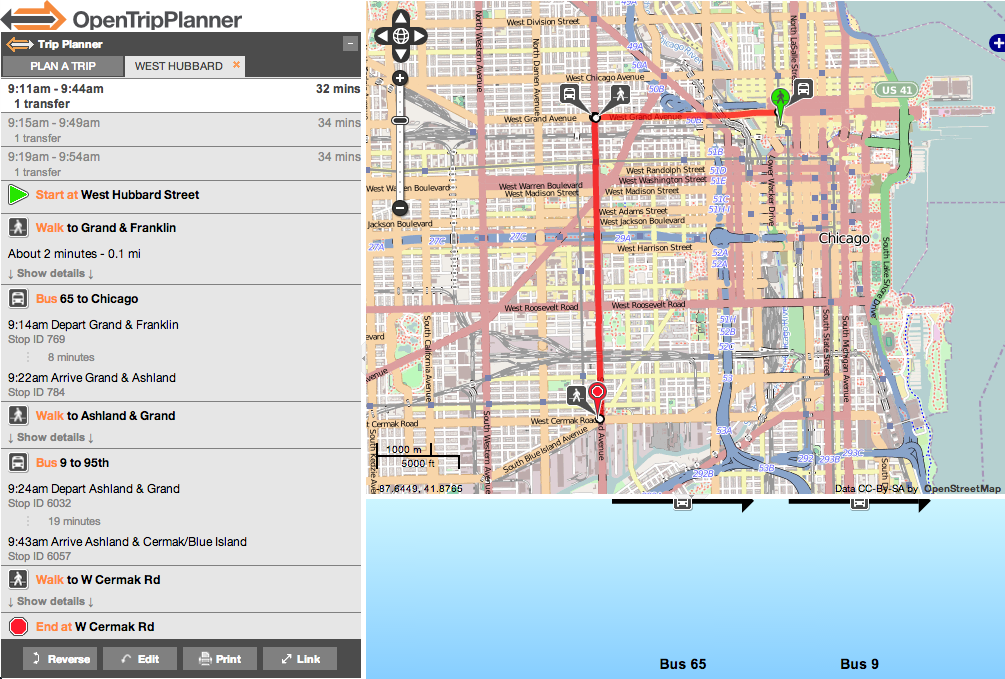 Open Trip Planner Chicago