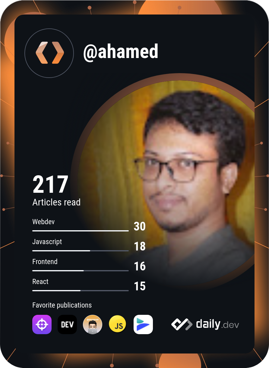 sajeeb ahamed's Dev Card