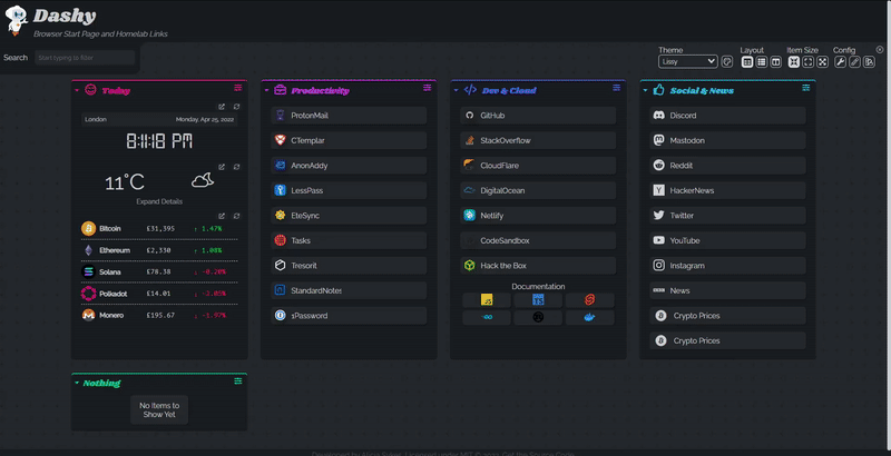 Public config in a gist demo