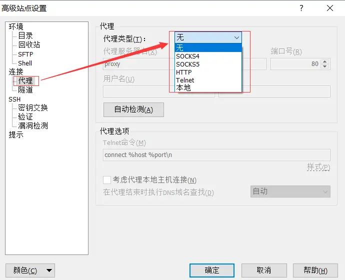 WinSCP-代理方式