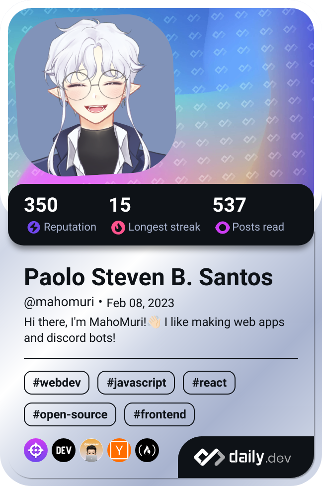 Paolo Steven B. Santos's Dev Card