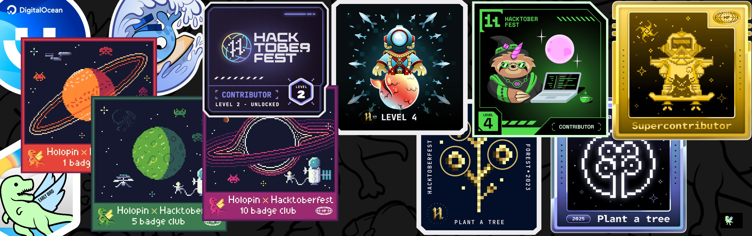 An image of @mhebrard's Holopin badges, which is a link to view their full Holopin profile