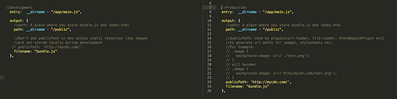 publicPath in Development vs Production