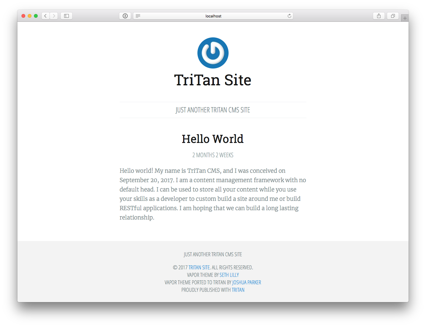 TriTan CMS Screenshot