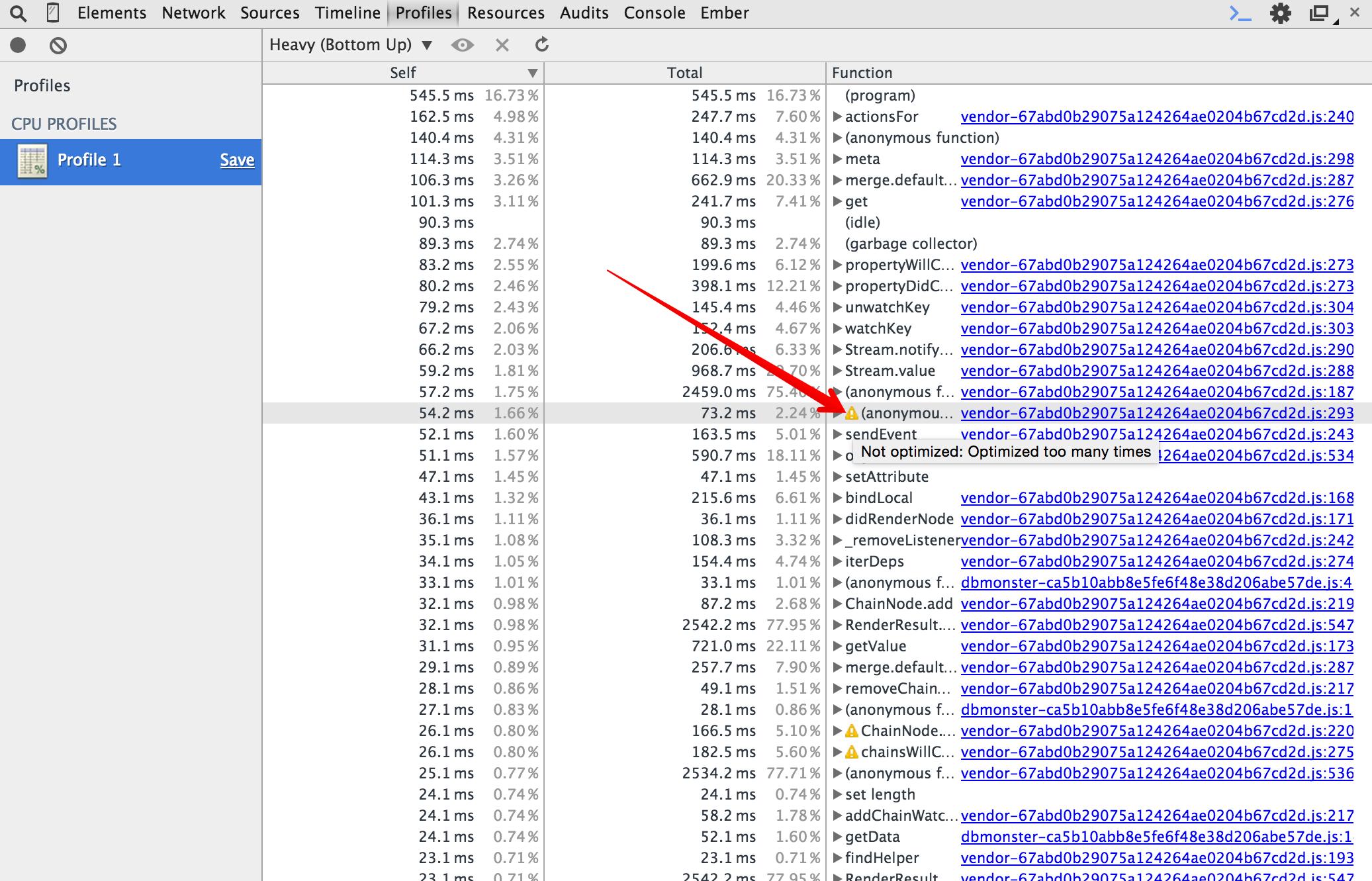 image showing chrome profiler