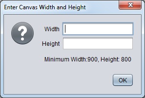 OptionPane for setting canvas size