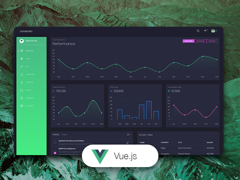 Vue Black Dashboard Pro